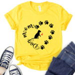 dog mom t shirt for women yellow