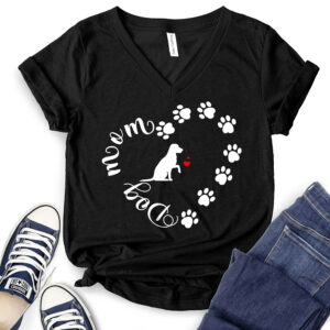 Dog Mom T-Shirt V-Neck for Women 2
