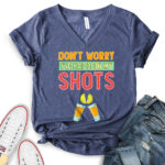 dont worry ive had both my shots t shirt v neck for women heather navy