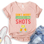 dont worry ive had both my shots t shirt v neck for women heather peach
