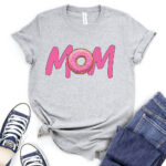 donut mom t shirt for women heather light grey
