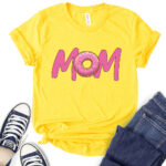 donut mom t shirt for women yellow