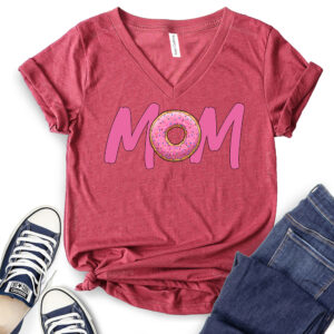 Donut Mom T-Shirt V-Neck for Women