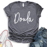 doula t shirt for women heather dark grey