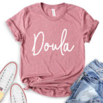 doula t shirt for women heather mauve