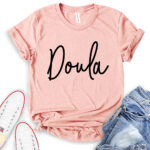 doula t shirt heather peach