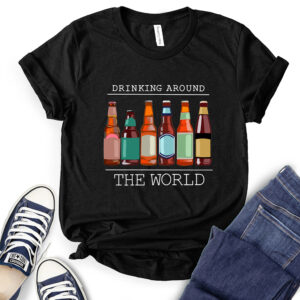 Drinkig Around The World Beer T-Shirt for Women 2