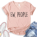 ew people t shirt v neck for women heather peach