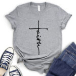 faith t shirt for women heather light grey