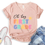 first-grade-t-shirt-v-neck-for-women-heather-peach