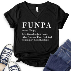 Funpa Funny Grandfather T-Shirt V-Neck for Women 2