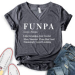 funpa funny grandfather t shirt v neck for women heather dark grey