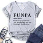 funpa funny grandfather t shirt v neck for women heather light grey