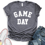 game day t shirt for women heather dark grey