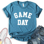 game day t shirt for women heather deep teal