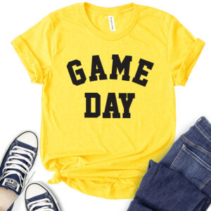 game day t shirt for women yellow