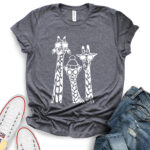 giraffe t shirt for women heather dark grey