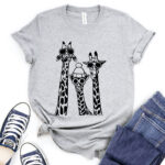 giraffe t shirt for women heather light grey