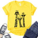 giraffe t shirt for women yellow