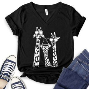 Giraffe T-Shirt V-Neck for Women 2