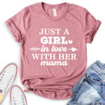 girl in love t shirt for women heather mauve