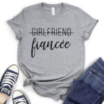 girlfriend fiancee t shirt for women heather light grey