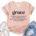 grace t shirt v neck for women heather peach