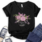 happiness is being a grammy t shirt v neck for women black
