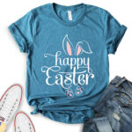 happy easter t shirt for women heather deep teal
