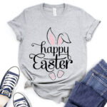 happy easter t shirt for women heather light grey