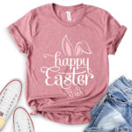happy easter t shirt for women heather mauve