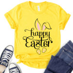 happy easter t shirt for women yellow