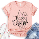 happy easter t shirt heather peach