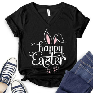Happy Easter T-Shirt V-Neck for Women 2