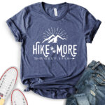 hike more worry less t shirt for women heather navy