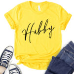 hubby t shirt for women yellow