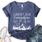 i havent been everywhere but its on my list t shirt v neck for women heather navy