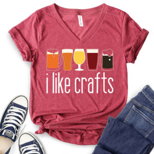I Like Crafts T-Shirt V-Neck for Women