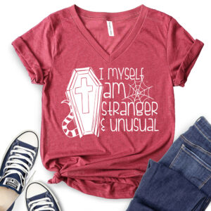 I Myself Am Strange and Unusual T-Shirt V-Neck for Women