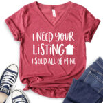 i need your listing i sold all of mine t shirt v neck for women heather cardinal