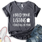 i need your listing i sold all of mine t shirt v neck for women heather dark grey