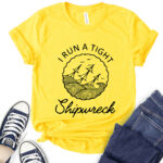 i run a tight shipwreck t shirt for women yellow