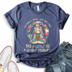 im mostly peace love and light t shirt for women heather navy