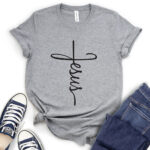 jesus t shirt for women heather light grey