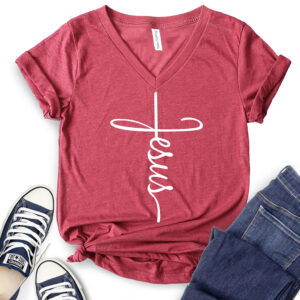 Jesus T-Shirt V-Neck for Women