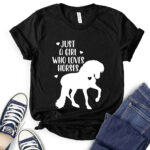 just a girl who loves horses girls western t shirt black