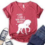 just a girl who loves horses girls western t shirt v neck for women heather cardinal