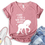 just a girl who loves horses girls western t shirt v neck for women heather mauve