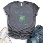 just a girl who loves turtle t shirt for women heather dark grey