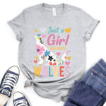 just a girl who loves wolves t shirt for women heather light grey